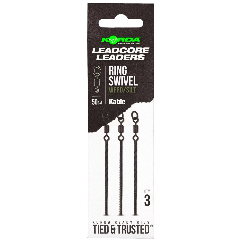 Korda Návazce Kable Leadcore Leader Ring Swivel 50 cm (3)
